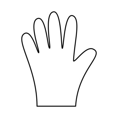 Çizgi sanatı siyah beyaz tek kullanımlık eldiven