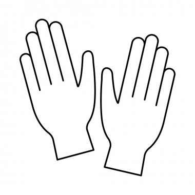 Line art siyah ve beyaz tek kullanımlık nitril eldiven