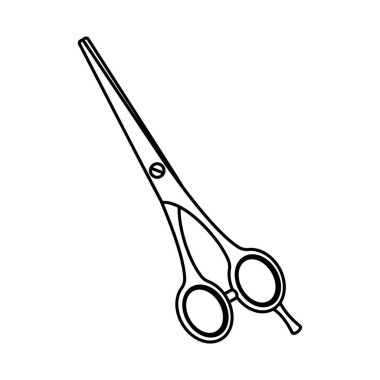 Çizgi sanatı siyah beyaz makas