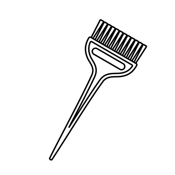 Linha arte preto e branco pincel de tintura de cabelo largo —  Vetores de Stock