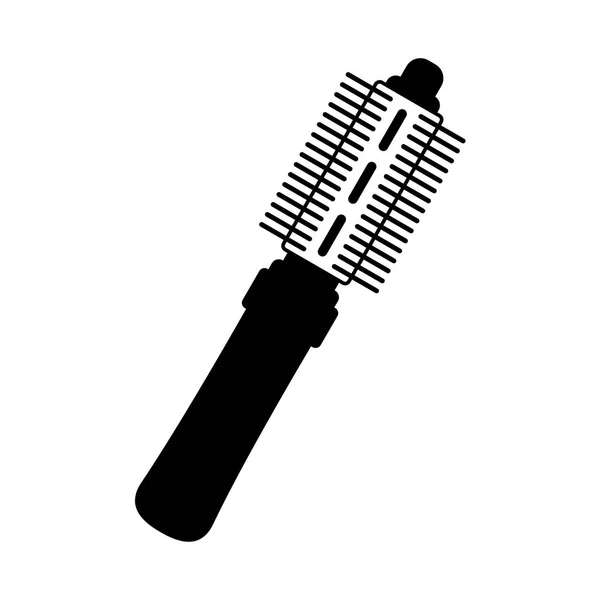 Escova de cabelo elétrica preto e branco —  Vetores de Stock