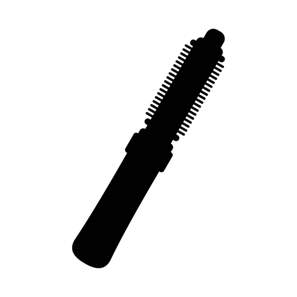 Siyah beyaz elektrikli saç fırçası siluet — Stok Vektör