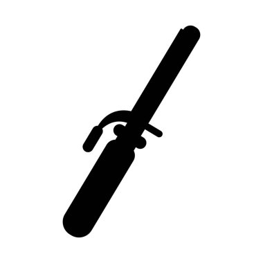 Siyah ve beyaz saç Curling demir siluet