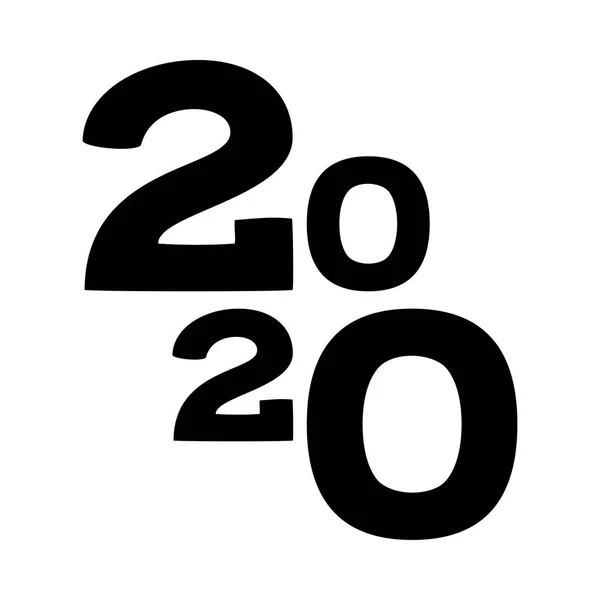 Fekete-fehér 2020 átlós új év banner — Stock Vector