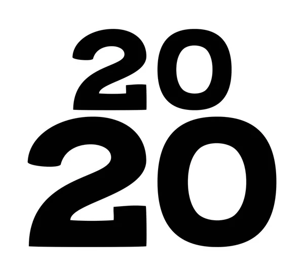 Черно-белый плакат с разной высотой 2020 — стоковый вектор