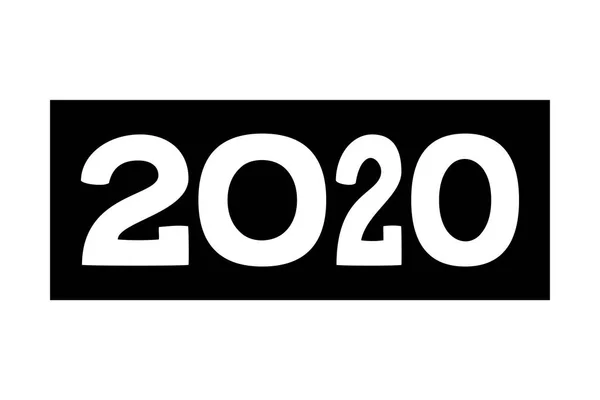 Noir blanc 2020 texte caractères de largeur différente — Image vectorielle