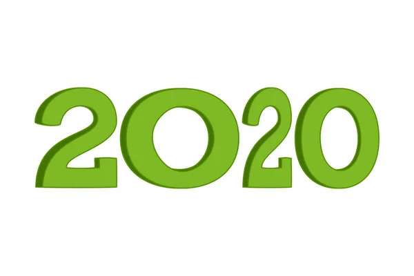 Cartoon vert 2020 caractères de largeur différente — Image vectorielle