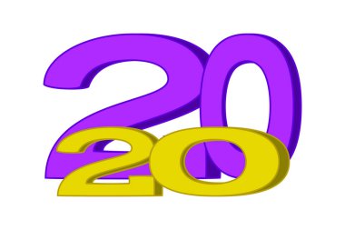 Renkli karikatür 2020 farklı boyut numarası afiş