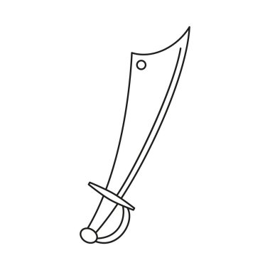 Çizgi sanatı siyah beyaz scimitar