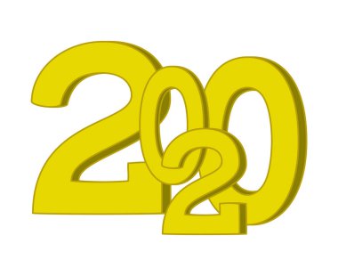 Renkli karikatür 2020 yeni yıl afişi