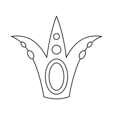 Çizgi sanatı siyah beyaz taç