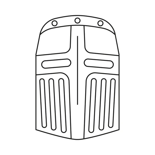 Línea de arte casco blanco y negro — Vector de stock