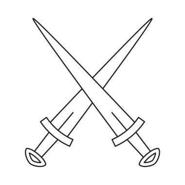 Çizgi sanatı siyah ve beyaz çapraz hançerler