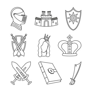 9 satır sanat siyah ve beyaz peri masalı simgeleri