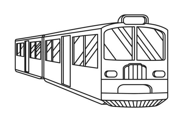 Línea de arte tren blanco y negro — Archivo Imágenes Vectoriales