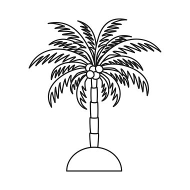 Çizgi sanatı siyah ve beyaz palmiye