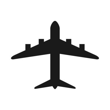 Siyah beyaz uçak silueti