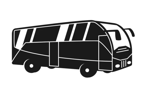 Silhueta de ônibus preto e branco — Vetor de Stock