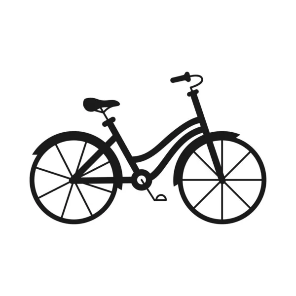 Zwart-wit monochrome fiets — Stockvector