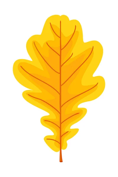 Cartoon yellow oak leaf — Stock Vector