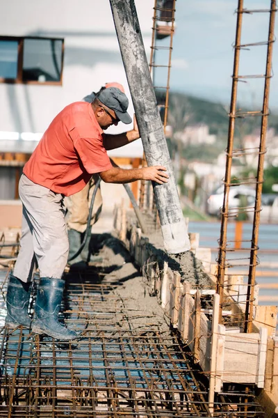 Şantiye Ayrıntıları Oluşturucusu Çalışma Çimento Pompa — Stok fotoğraf