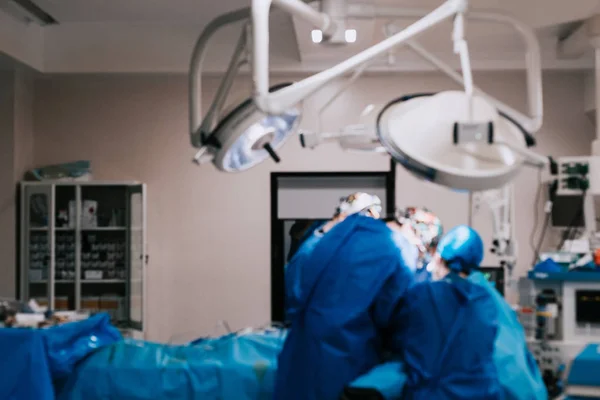 Blurred Image Team Surgeons Performing Surgery Hospital Sterile Environment — Stock Photo, Image