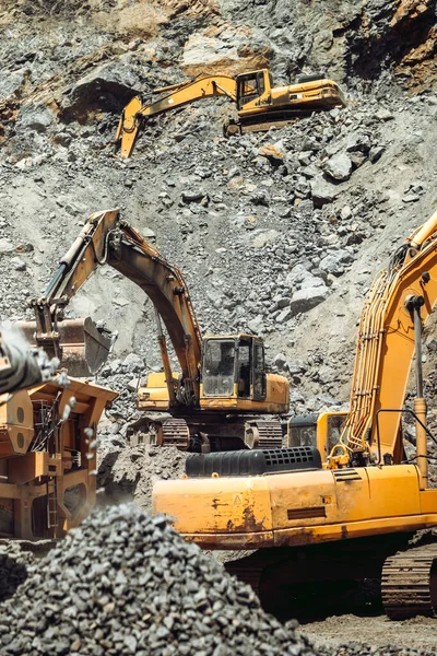 Detalles Industria Mina Mineral Cielo Abierto Detalles Cerca Excavadora Industrial — Foto de Stock