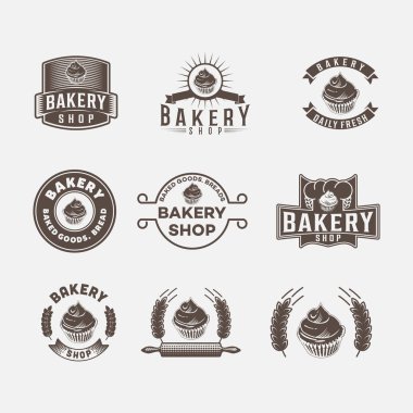 Cupcake fırın logosu ayarla