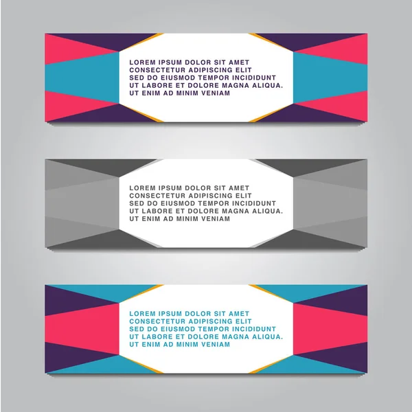 Conjunto Banners Horizontales Retro Con Lugar Para Texto — Vector de stock