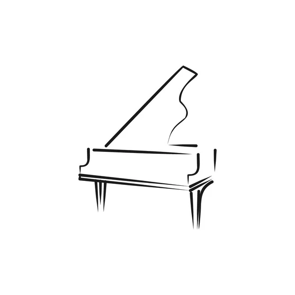 Modello Progettazione Supporti Musicali Con Logo Pianoforte Coda Progettazione Vettoriale — Vettoriale Stock