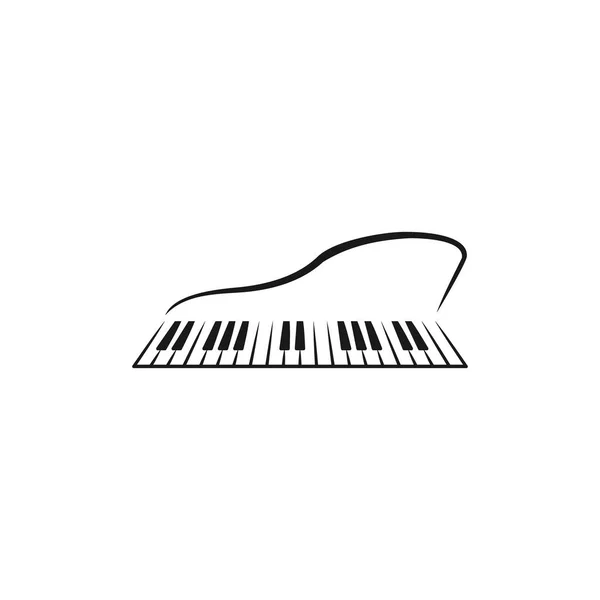 Grand Piano Logotyp Musik Media Designmall Vektor Design Bästa Användning — Stock vektor