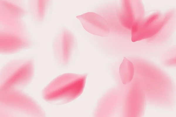 落在白色背景上的红色玫瑰花瓣 矢量插图与美玫瑰花瓣 — 图库矢量图片