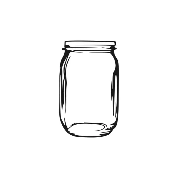 Prázdné Mason Jar Logo Design Inspirace — Stockový vektor