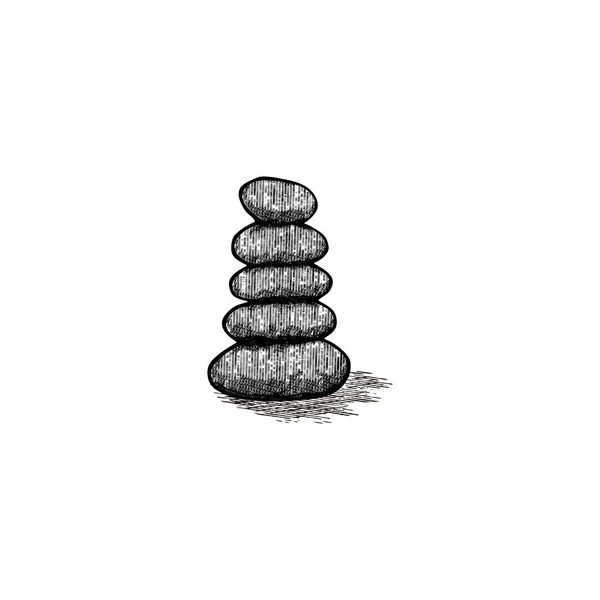 石のバランス ヨガのロゴのデザインのインスピレーション — ストックベクタ