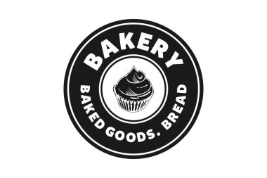etiket vintage logo tasarımları Cupcake ekmek yuvarlak