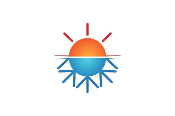 Güneş Plaj Logo Tasarım Ilham — Stok Vektör