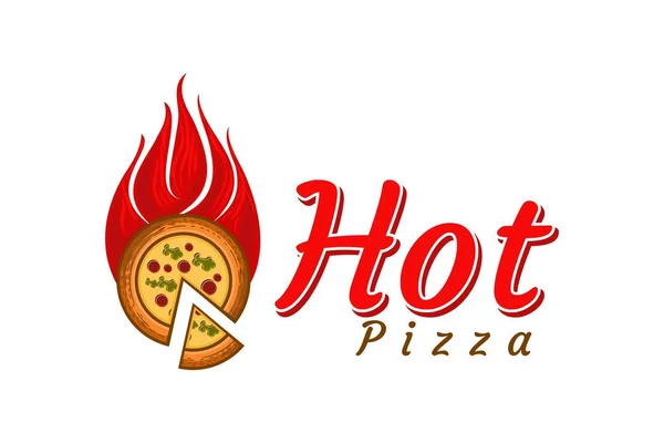 Hot Pizza Logo Design — Stock Vector