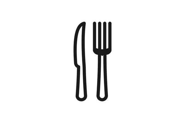 Coltello Forchetta Ristorante Logo Icona Design — Vettoriale Stock