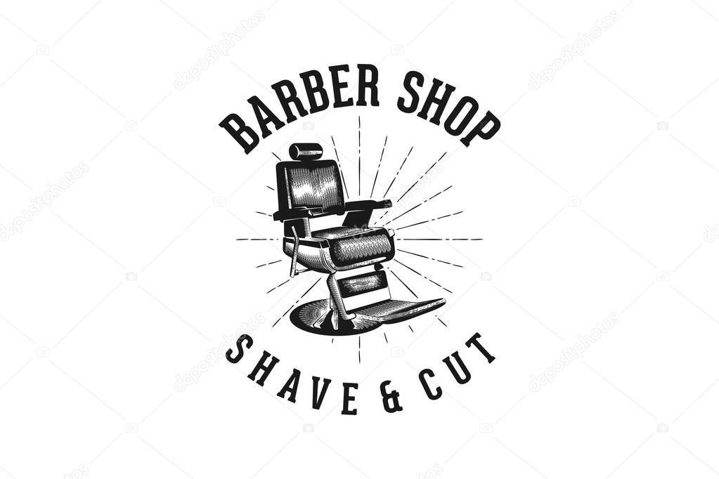 Barber shop shave and cut classic logo design