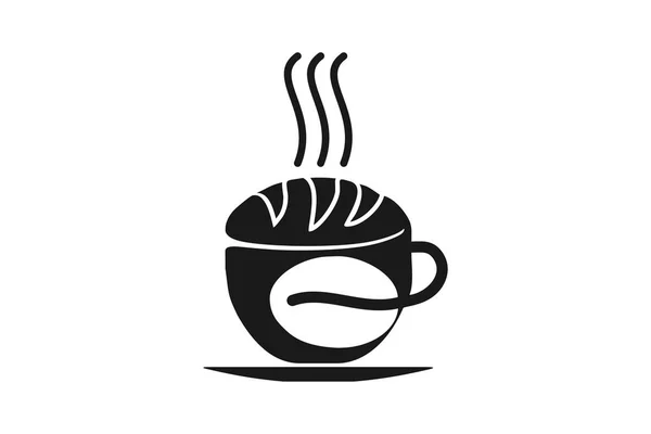 Пекарня Чашки Кофе Кофе Бин Логотип Дизайн Вдохновение — стоковый вектор