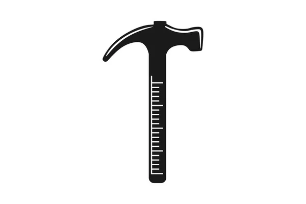 Hammer Ruler Logo Design — Stock Vector