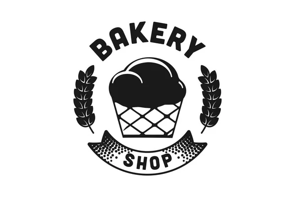 Винтажные Кексы Дизайн Логотипа Пекарни — стоковый вектор