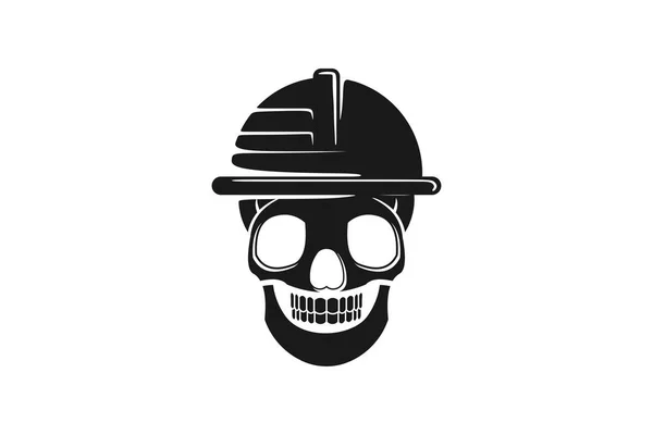 Bezpečnostní Helma Lebka Nebezpečí Logo Design Inspirace — Stockový vektor