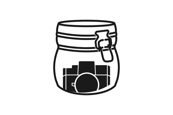 Tarro Fotografía Icono Logo Diseño Inspiración — Vector de stock