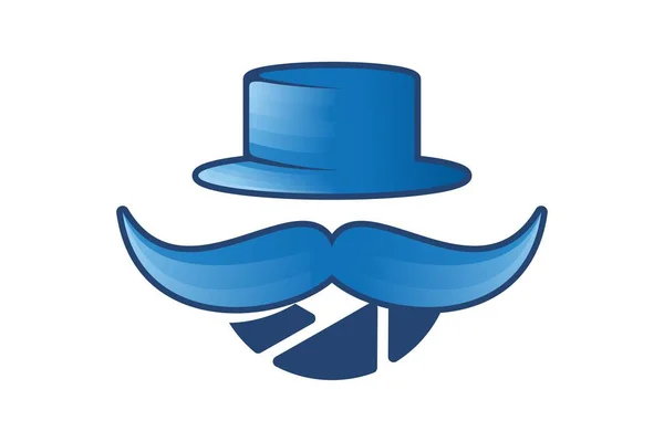 Cappello Baffi Fotografia Uomo Logo Icona Design Ispirazione — Vettoriale Stock