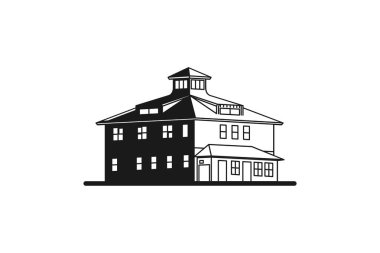 Logo tasarım ilham, vektör çizim bina ev