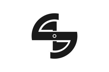 İlk harf S ve pervane Logo tasarımları ilham, vektör çizim