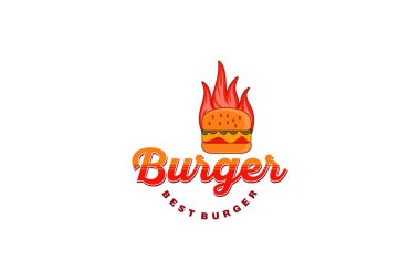 Sıcak Burger Logo tasarımları ilham, vektör çizim