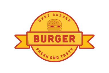 Vintage Burger Logo tasarımları ilham, vektör çizim