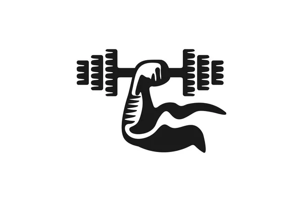 Barbel Gym Haltère Fitness Handbiceps Logo Designs Inspiration Illustration Vectorielle — Image vectorielle